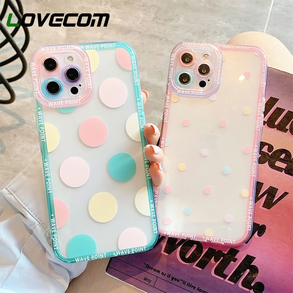 

Прозрачный чехол для телефона INS с цветными пятнами для iPhone 13, 12, 11 Pro Max, XS, Max, XR, X, 8, 7 Plus, Противоударная защита камеры, мягкий бампер