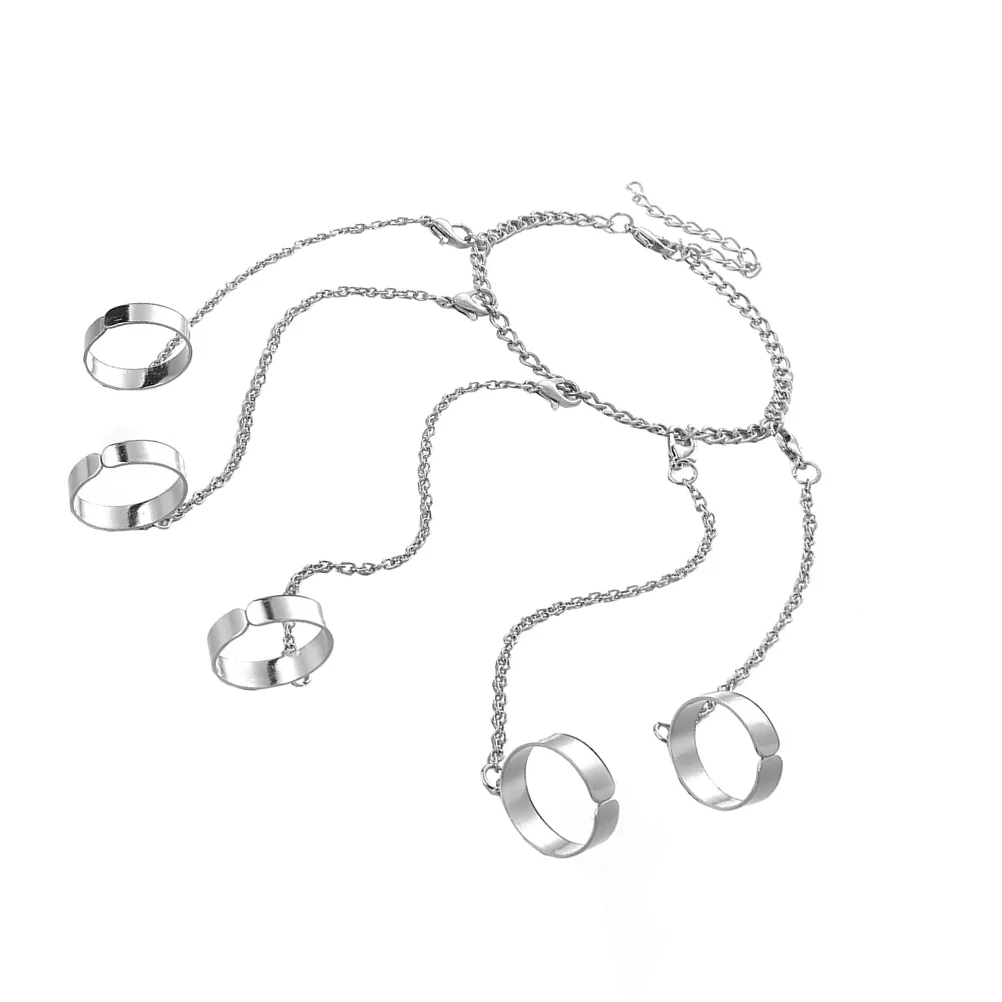 Регулируемые кольца на палец комбинированная цепочка ювелирные изделия в стиле