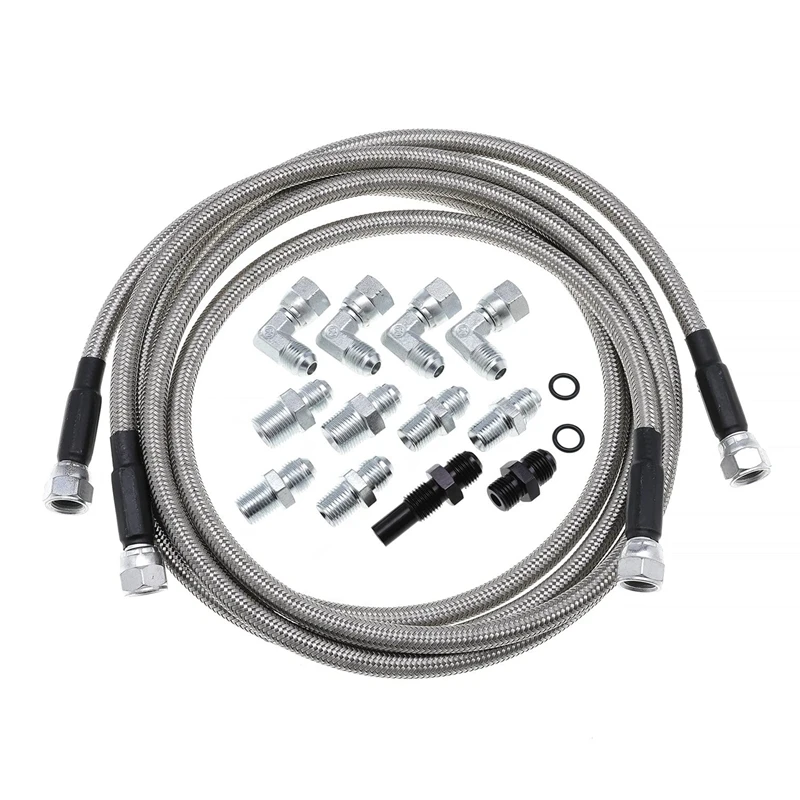 

Braided Transmission Cooler Hose Line For Chevy 1996-2021 700R4 4L60 4L60E 4L65E 4L80E, And For Ford C4, C6, AOD