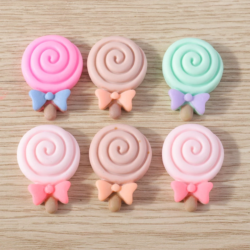 

15pcs Mix Colorful Resin Lollipop Flat Back Cabochons Scrapbooking DIY Jewelry Making Hairwear Brooch Decoration Accessories