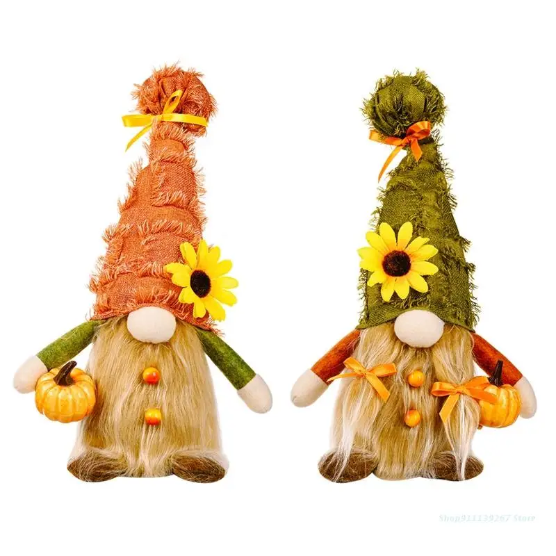 

C5AD сборный фестиваль, гном, искусственная тыква в руках, украшение для осеннего фермерского стола, украшение в подарок