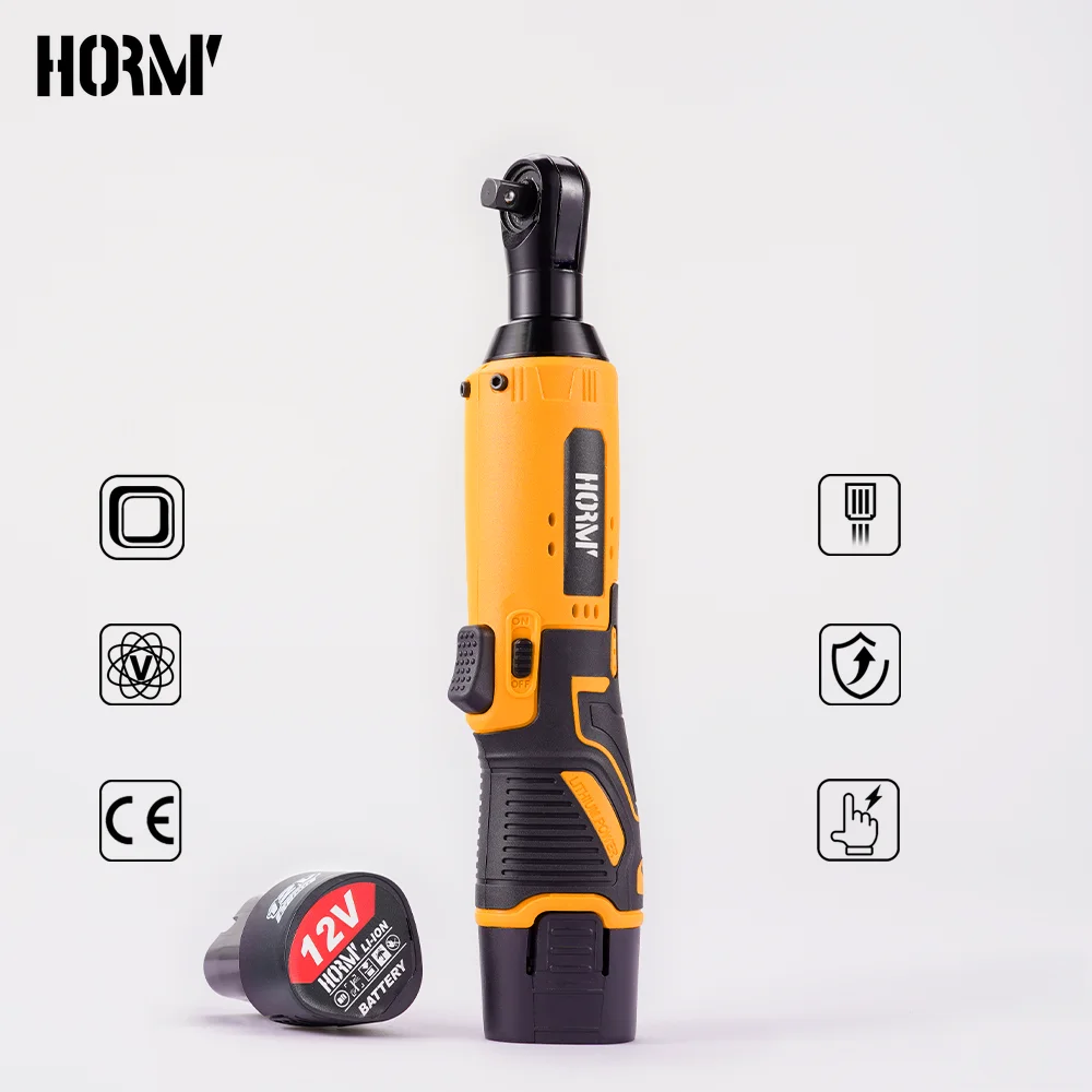 12V Electric Wrench Screwdriver 3/8 Inch Cordless Ratchet Wrench Right Angle Drill Screwdriver Power Tool With Lithium Battery