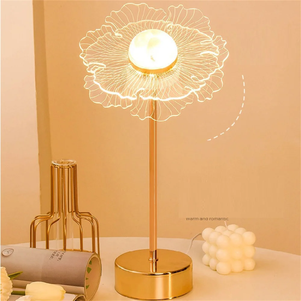 

Butterfly Flower Table Lamps LED Ins Desk Light For Bedroom Dining Ambient Light Adjustable Brightness Angle Warm NightLight
