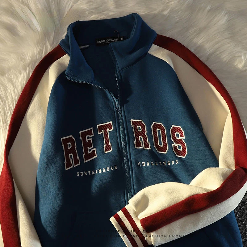 

Куртка в американском стиле ретро для мужчин и женщин, Свободный кардиган, повседневная спортивная одежда, куртка для пар, y2k, весна-осень