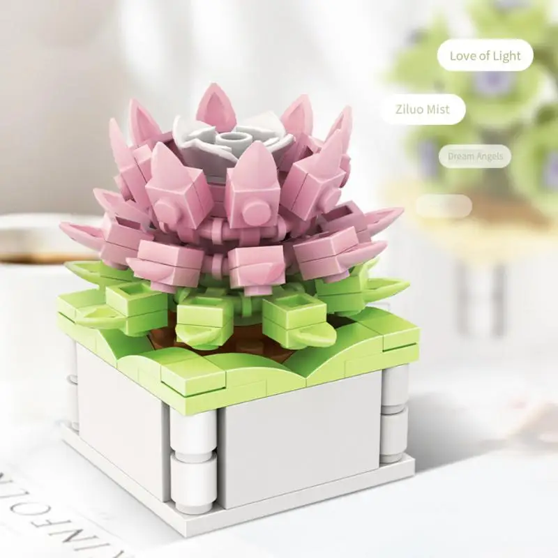 

DIY Potted Plants Gardens Romantic Building Blocks Model Bricks Kids Sets Kits Toys Succulents Cactus Gypsophila Bonsai Tree New