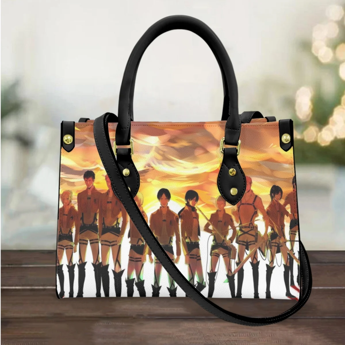 

FORUDESIGNS Attack On Titan Anime Handbags For Women Fashion Leather Tote Bags Handheld Shoulder Bag Utility Ladies Storage