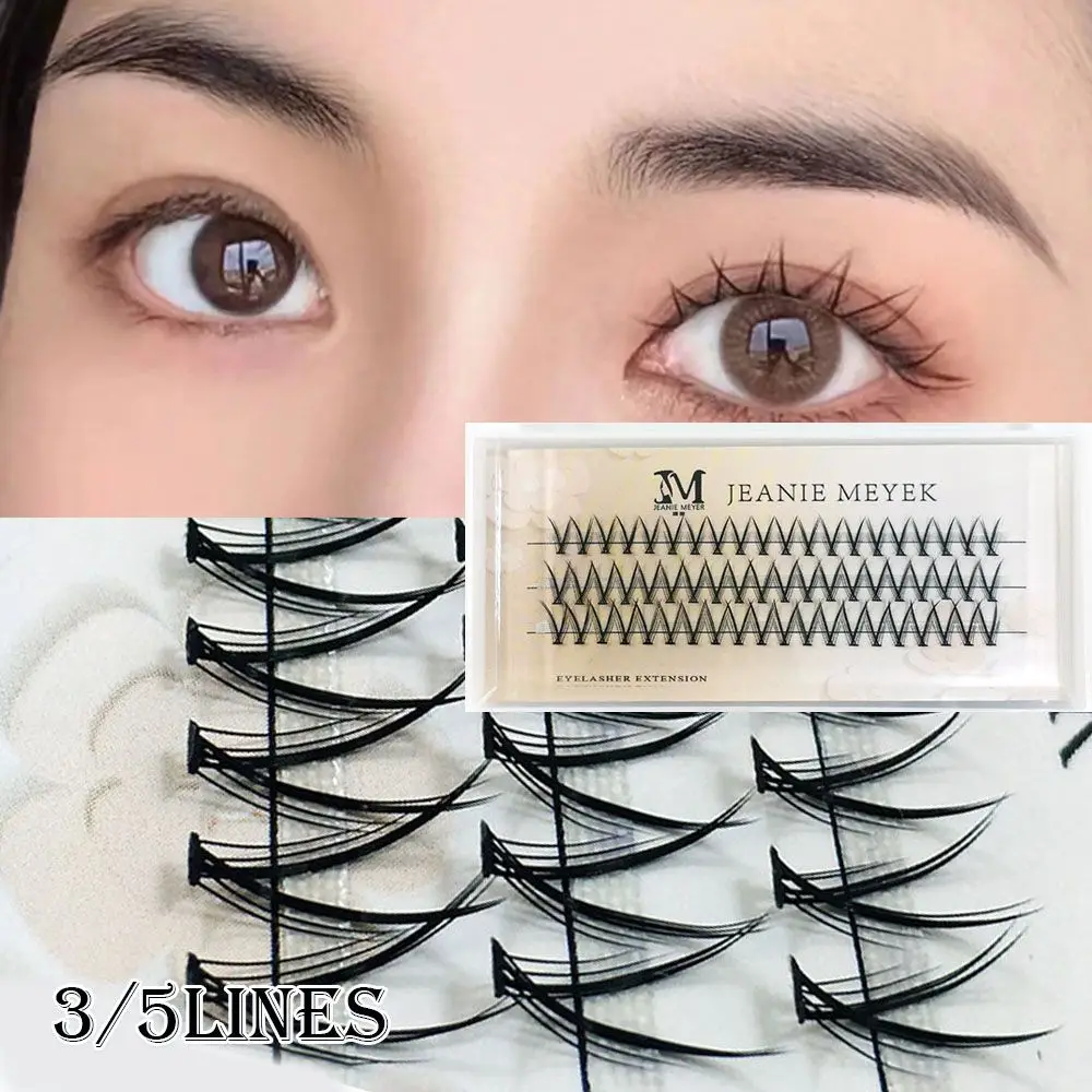 

3/5 Lines Magnolia Flower Style Segmented V-shaped Individual False Eyelashes Extension Natural Cluster Cartoon Graft Eyelash