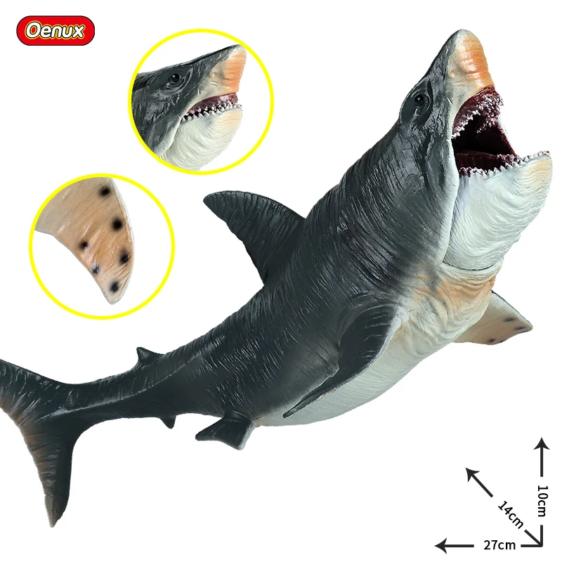 

Oenux Simulation Prehistoric Ocean Animals Action Figures Megalodon Model Figurines Open Mouth Sealife Big Shark Kids Gift Toy