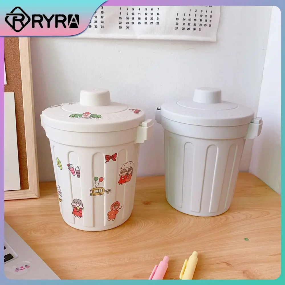 

Plastic Garbage Bin Small Net Red Trash Can Ins Wind Mini Household Cleaning Tools 10x18x15.2cm Storage Box Home With Lid