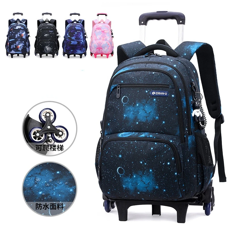 trolley school bags with wheels Travel Trolley Luggage Bags Children Schoolbags girls boys Kids Backpacks Mochila Infantil 2022