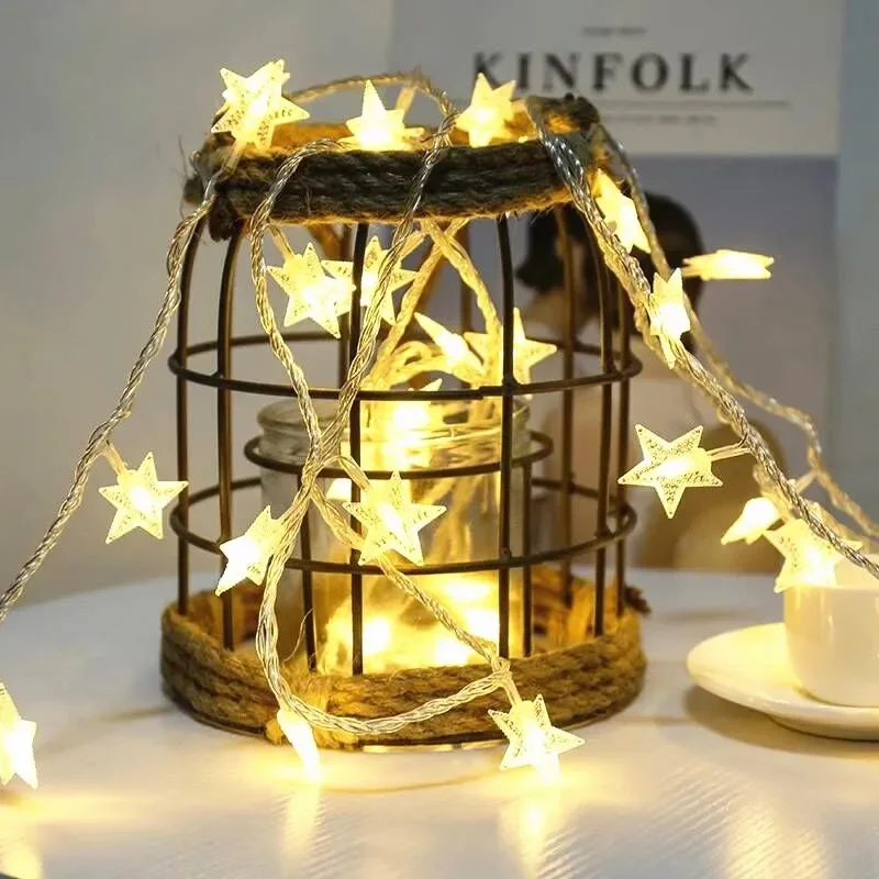 Новый 10/20/30 светодиодный светильник со звездами мерцающие гирлянды на батарейках