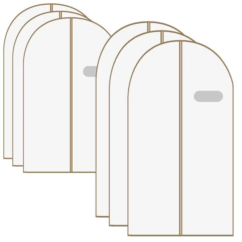 

Clothes Hanging Cover Non-woven Fabrics Garment Cover Bag With Zipper In Middle 6Pcs Hanging Garment Bags For Closet Storage
