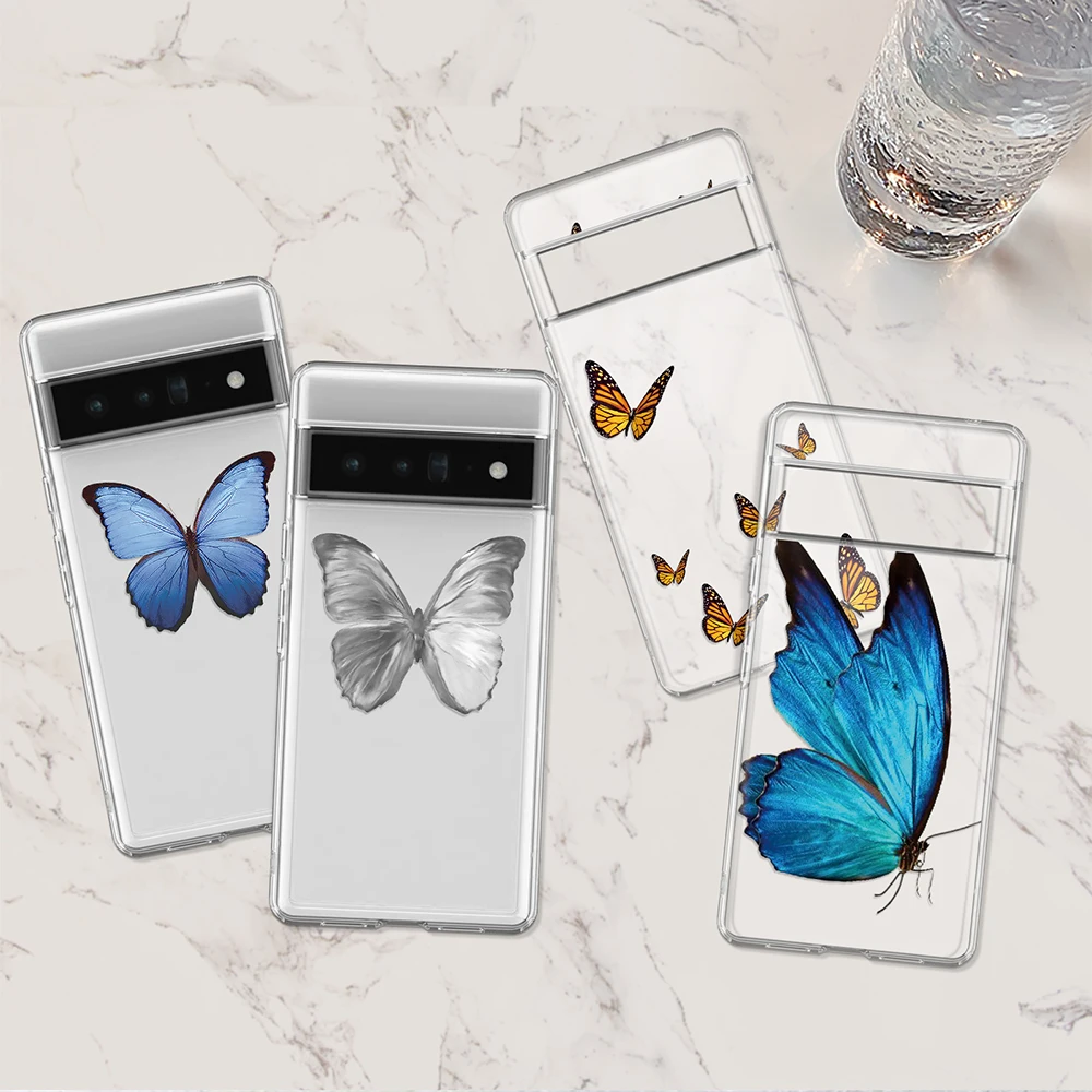 

Butterfly Case for Google Pixel 7a 7Pro 7 6a 6 6Pro 5 5a 5G 4XL 4 2 3XL 2XL 3 3a 3aXL 4a Soft Protection Back Cover Capinha