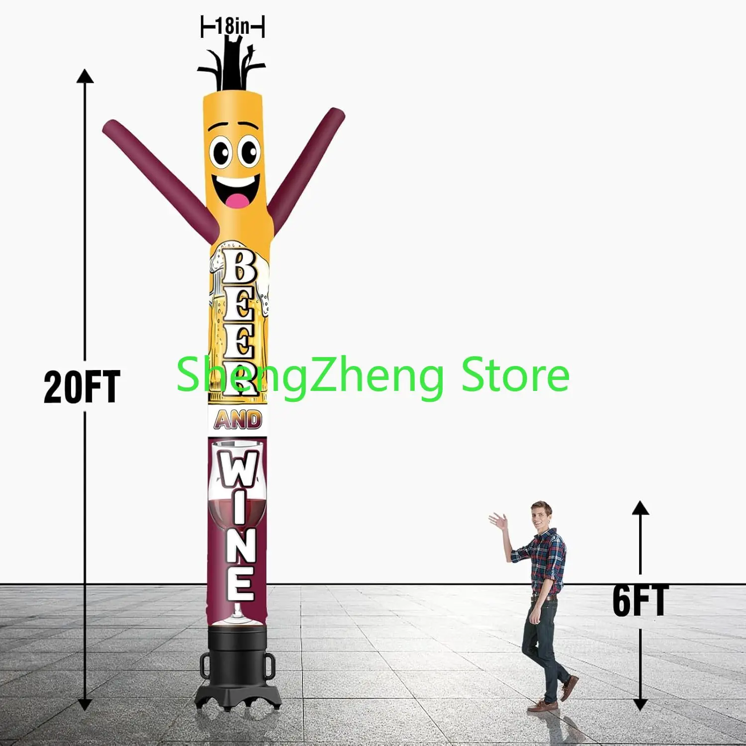 1 шт. 20 футов высокая надувная трубка для мужчин вина и пива дурацкая волнистая