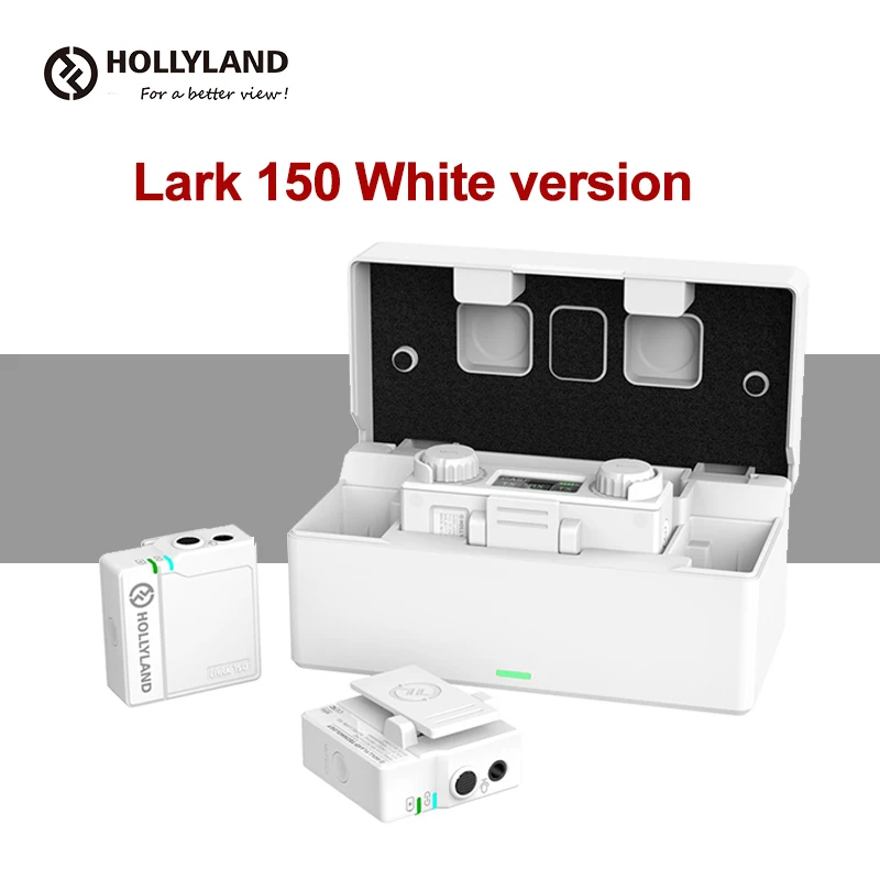 

Hollyland Lark 150 DUO White Wireless Microphone 2.4Ghz Microphone 2 Transmitter 1 Receiver For Live Interview Vlog Photography