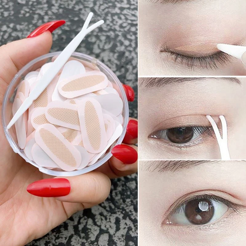 

150PCS Double Eyelid Stickers Female Seamless Invisible Artifact Natural Lasting Lace Mesh Olive Eye Stickers Free Glue