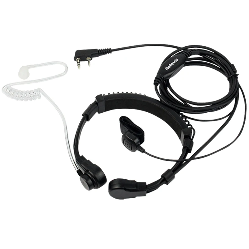 2pcs Throat Mic Headset For Transceiver Throate Microphone For Kenwood TYT Baofeng UV 5R UV-82 Retevis H777 RT-5R RT22 RT3 RT81