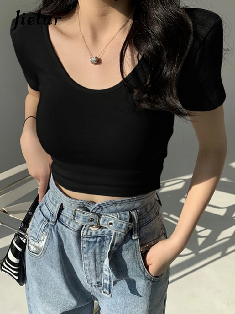 

Однотонная белая, черная женская футболка с коротким рукавом, обтягивающие сексуальные футболки, летние новые топы, футболки, повседневные спортивные футболки для йоги