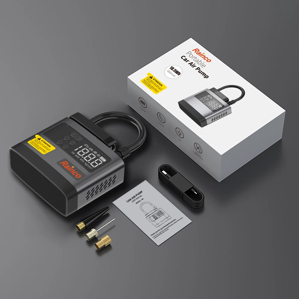 Мини-портативный воздушный компрессор Rainco GTI50 с технологией светодиодных диодов
