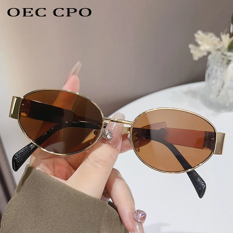 Солнцезащитные очки в стиле панк для мужчин и женщин овальные Роскошные