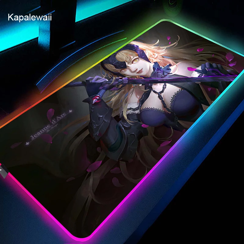 

Fate Grand Order RGB Gaming Mouse Pad Large XXL Size Mouse Carpet Big Keyboard Pad Computer Mousepad Desk Play Mat With Backlit