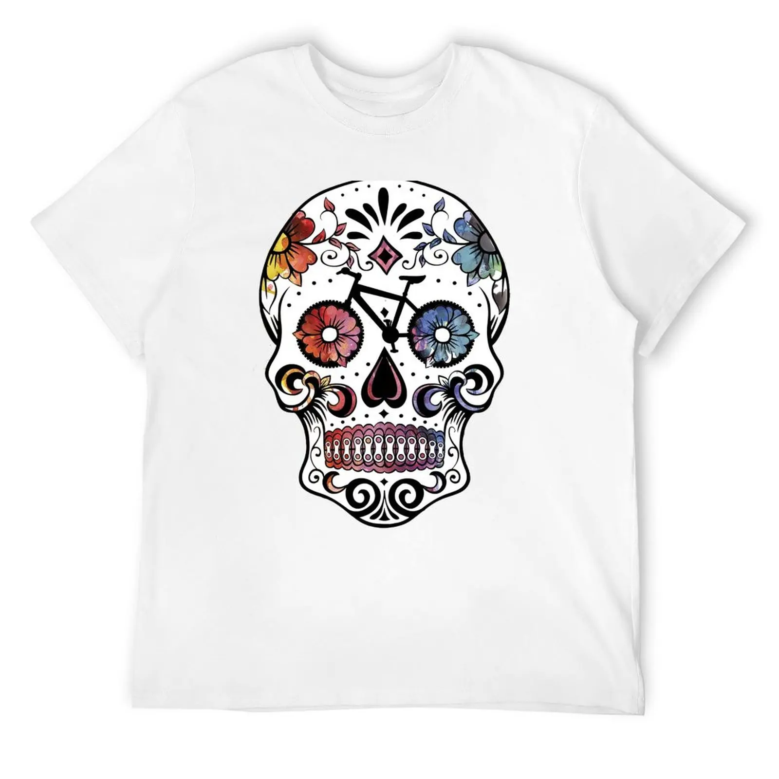 Акварельная велосипедная футболка с сахарным черепом одежда в стиле аниме