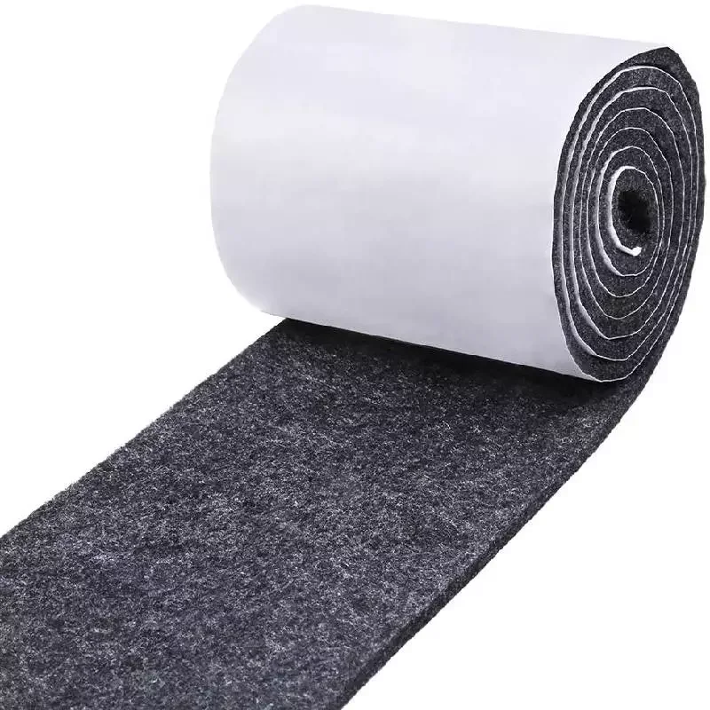 

Self Adhesive Felt Tape Polyester Felt Strip Roll Hard Surface Protector Black Furniture Felt Strips DIY Shape Sliding Pad Tape