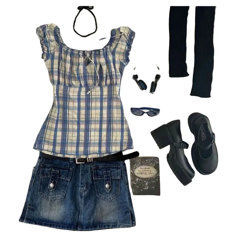 Летняя женская одежда новинка 2024 облегающее милое джинсовое короткое платье в