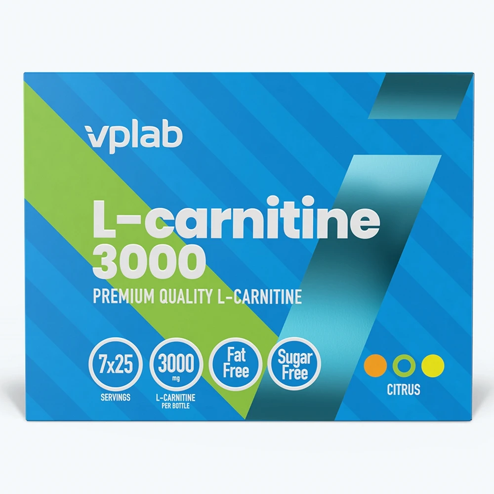 Л-карнитин VPLAB L-Сarnitine Liquid 3000мg NEW Citrus 7ампул x 25мл |