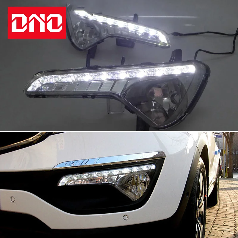 

DNO LED Daytime Running Headlamps For Kia Sportage 2010 2011 2012 2013 2014 2015 Daylights Auto Signal Car DRL Foglamp