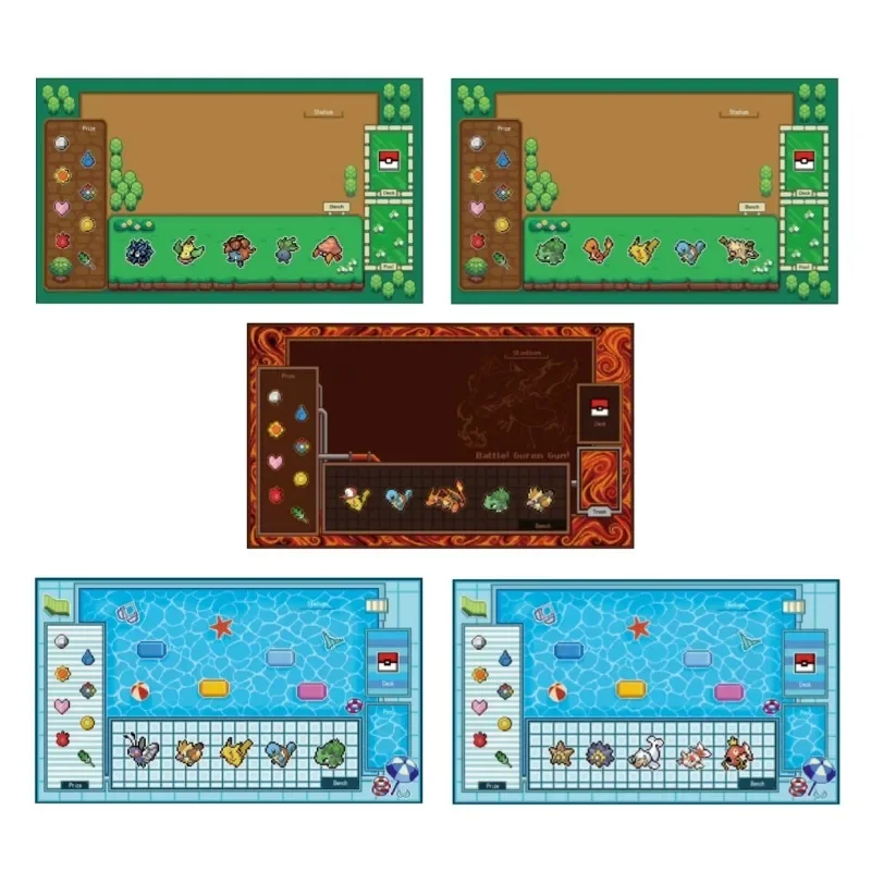 Игровой коврик в пиксельном стиле Pokemon PTCG керамический зал целадон спортивный