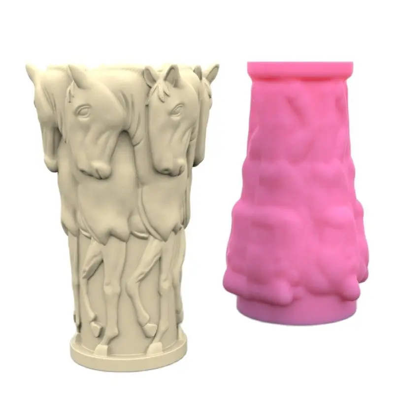 

Steed Relief Silicone Mold for Handmade Candle Plaster Soap Epoxy Resin Chocolate Decoration Gypsum Ice DIY Baking Mould