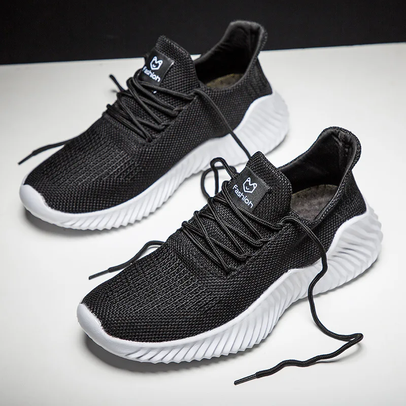 

Men's Shoes Summer Breathable Flying Woven Sneakers for Men Korean Version Trendy Hot Sale Sprots Running Shoes Big Size 39-47