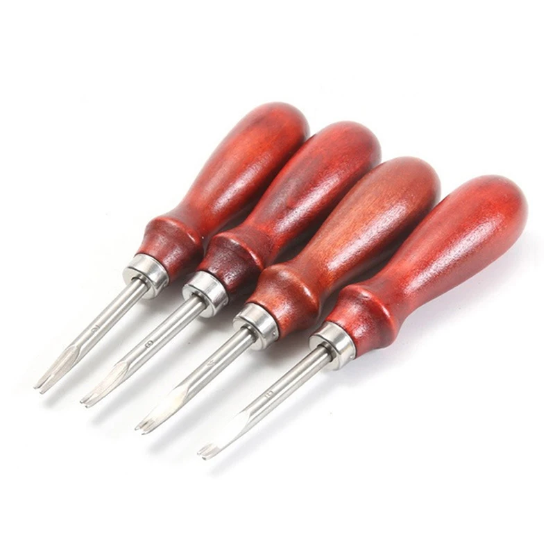 1 Шт. Инструмент Для Резки Кожи Ручной Работы 0 8/1 0/1 2/1 5 Мм Нож С Деревянной Ручкой