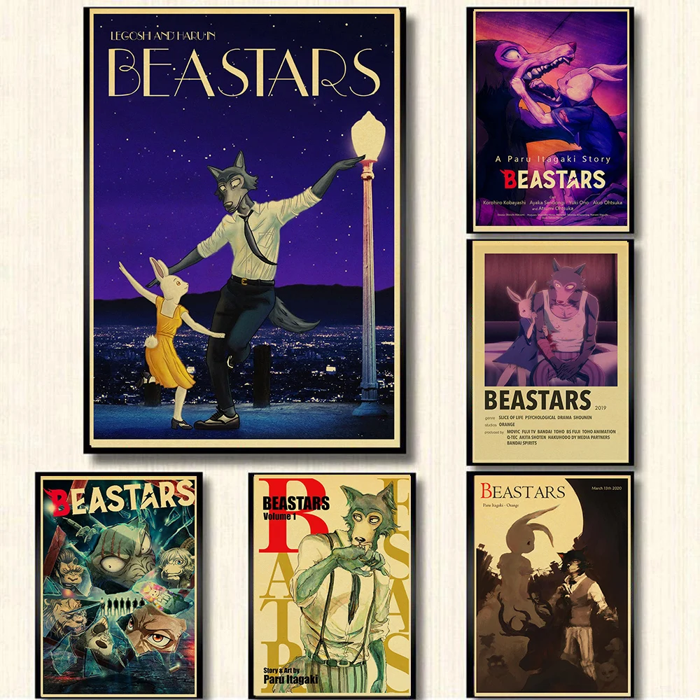 

Beastars Kraft Paper Poster Cartoon Anime Decorative Painting Art Retro Home Study Dormitory Kid Gift Door Wall Picture Sticker
