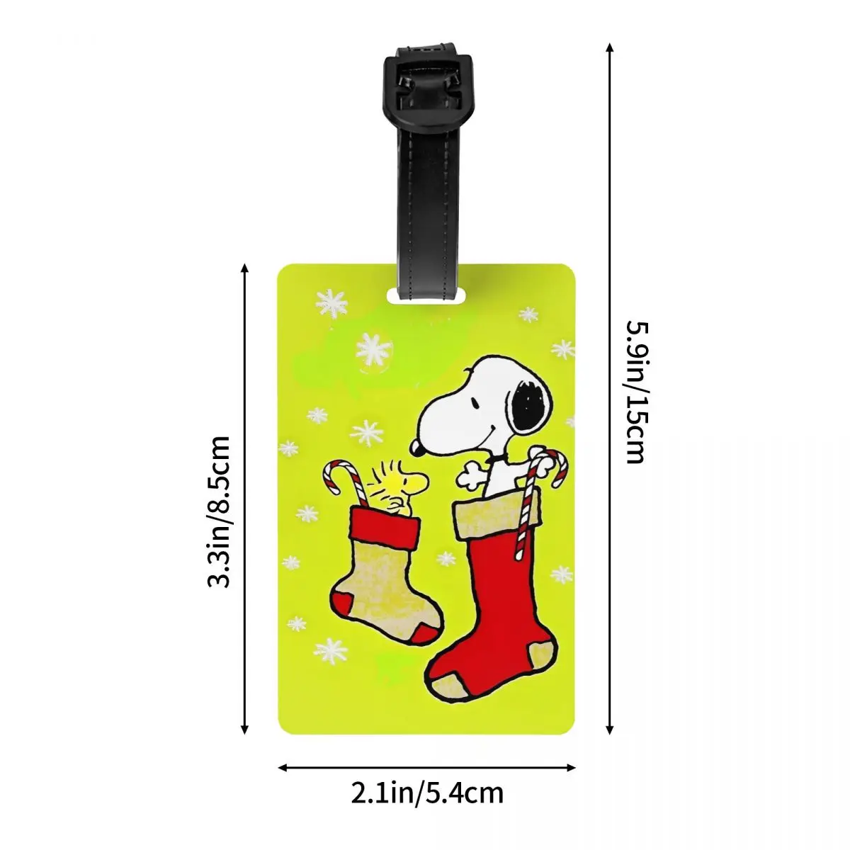 Luggage Tag Cute Cartoon Snoopy Christmas Portable Label Name ID Address Bag Case Tags for Unisex Baggage Gift