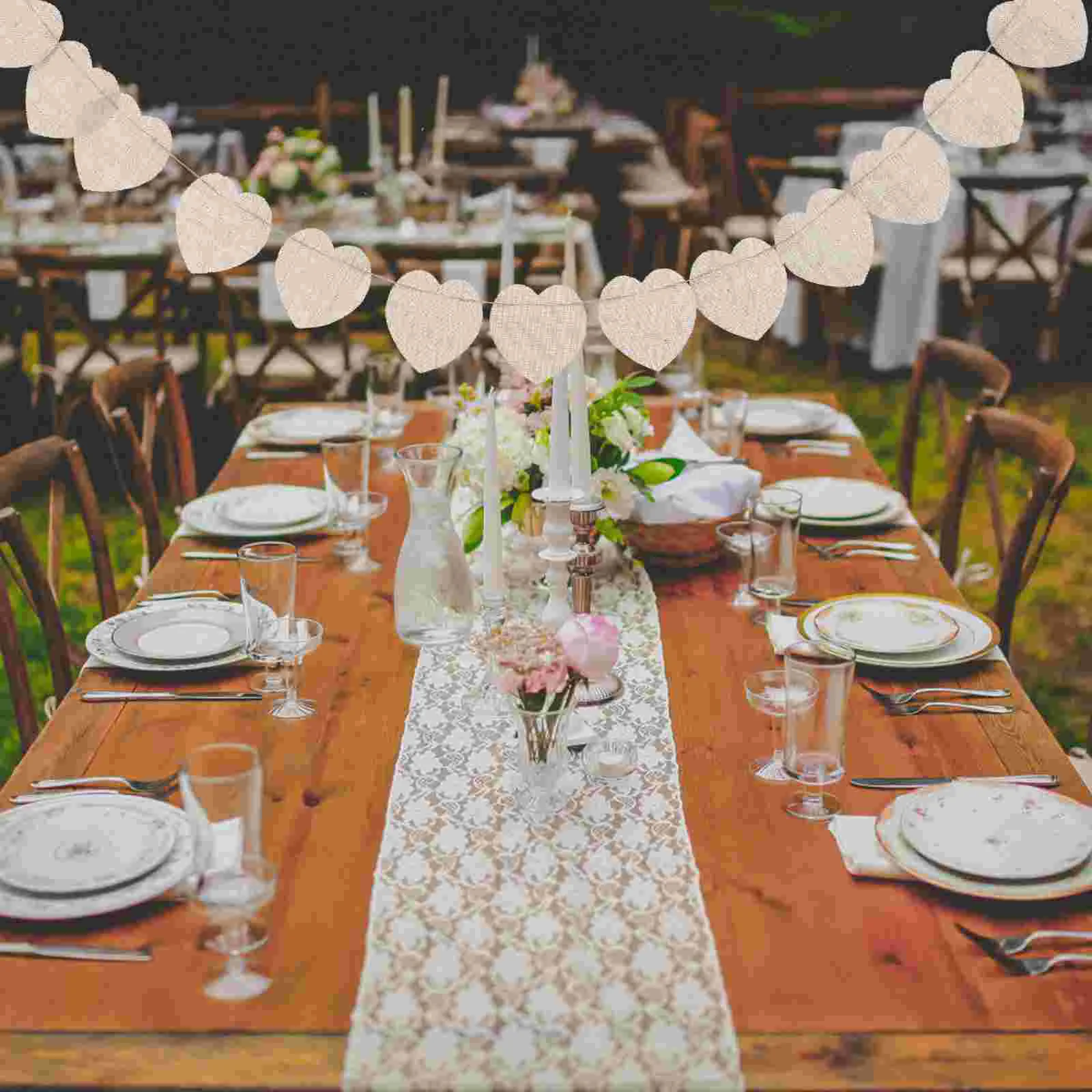 

DIY Bunting Banner Burlap Banner Blank Decorative Bunting Garland for Birthday Wedding Party