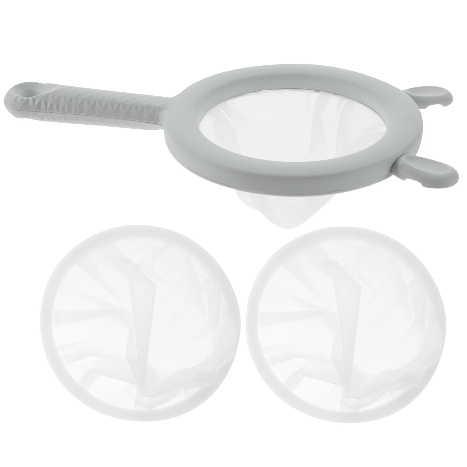 

Plastic Ring Strainer With Handle Kitchen Sifter Multipurpose Mesh Filter Fine Sieve Juice Strainers
