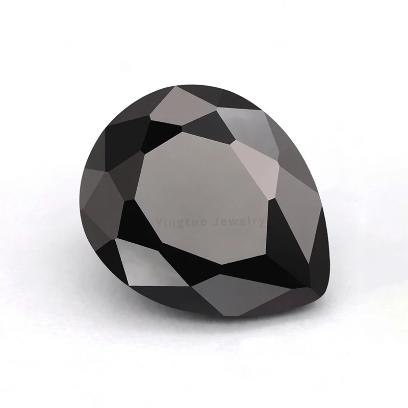 WZ YONGTUO 50 шт./лот груша CZ камень 3x5 мм-9x11 мм черный кубический цирконий драгоценные