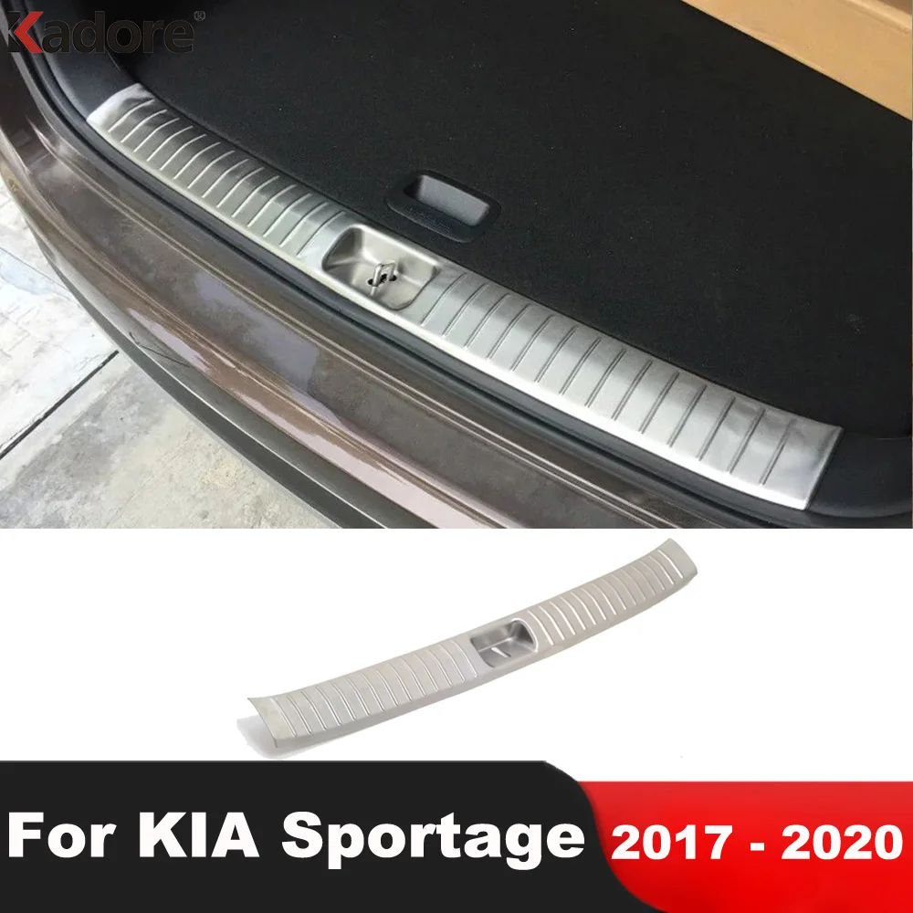 For Kia Sportage 2017 2018 2019 2020 Stainless Car Rear Trunk Bumper Cover Trim Tailgate Door Sill Scuff Plate Protector Guard