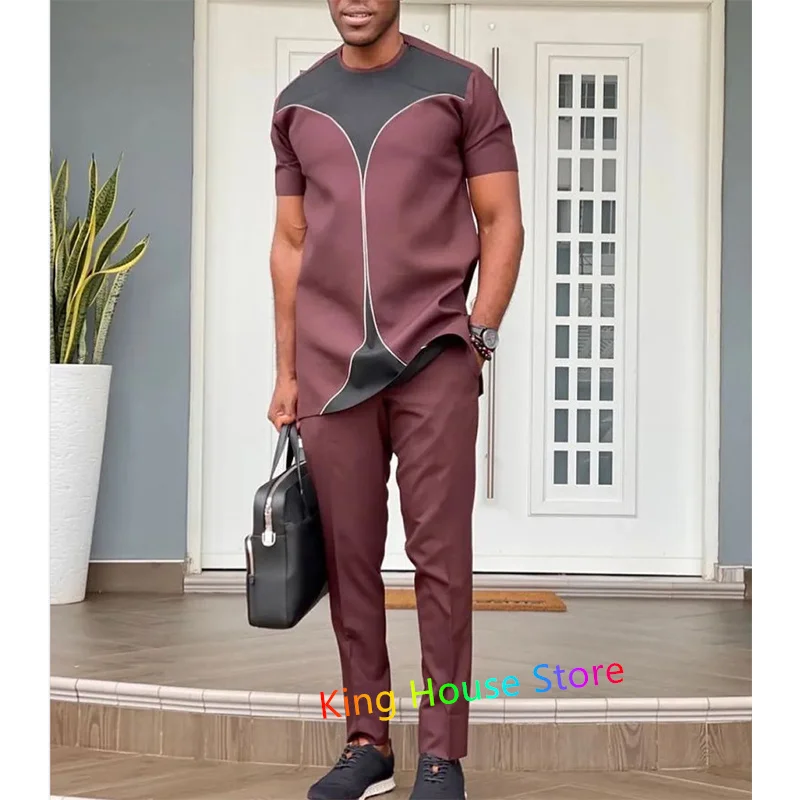 Summer Sportwear Suit Short Sleeve T Shirt Long Pants Men 2 Piece Sets Tracksuit 3D printed Casual Trend Oversized Clothes