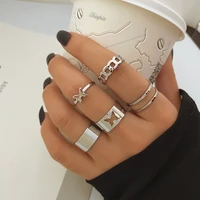 kisswife womens rings set punk gold color silver color metal butterfly rings 2022 trend simple fashion jewelry party gifts