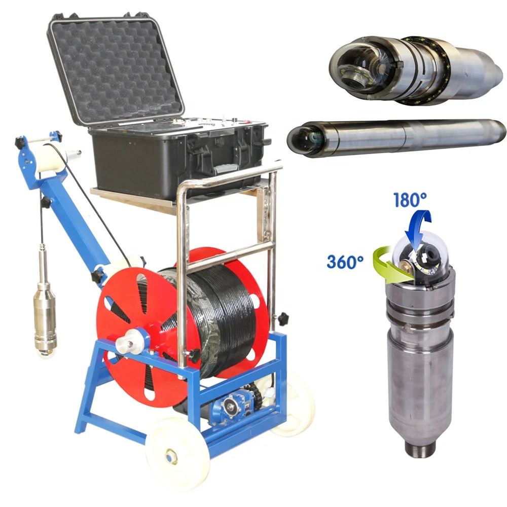

100m 200m 300m deep underwater camera oil well downhole camera and borehole dual inspection camera