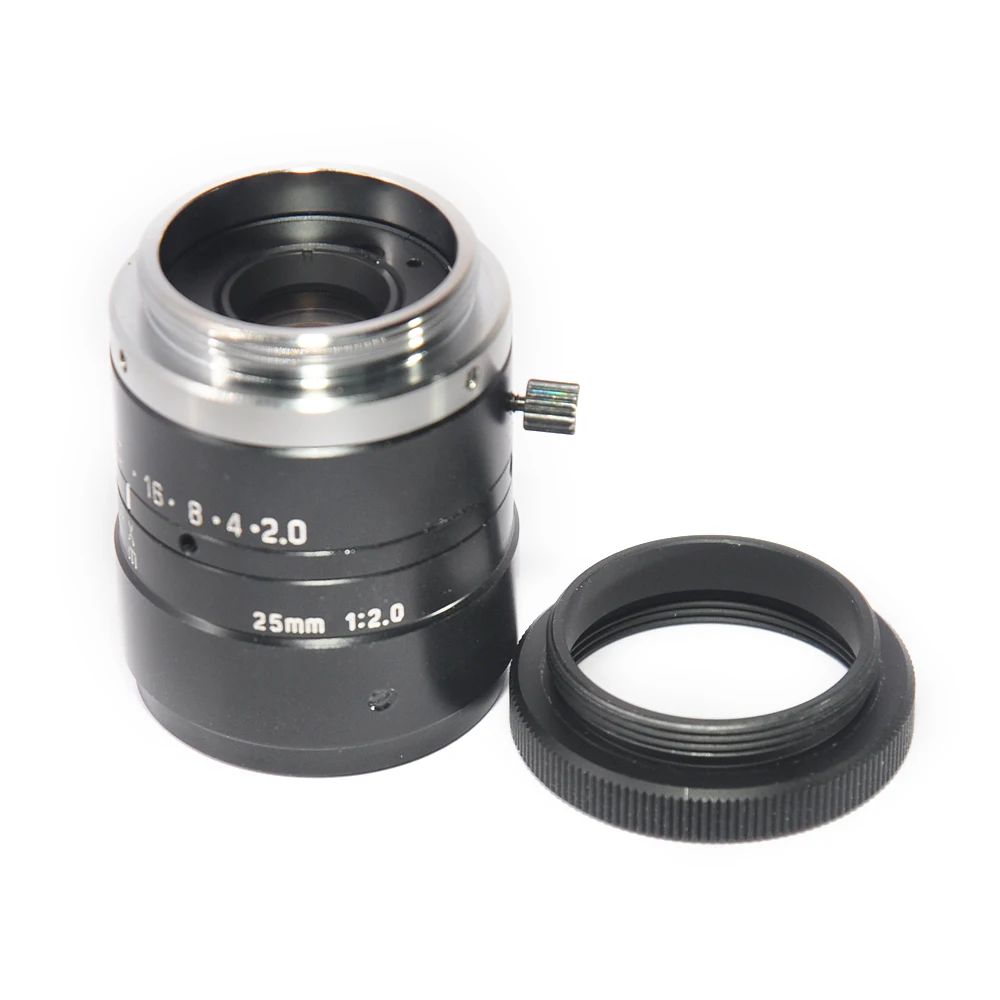 Manual Aperture Fixed Focus Industrial Lens 25mm 1: 2.0 c Mouth Lens Aperture 1 Inch Used Mirror Clean And Scratch-free