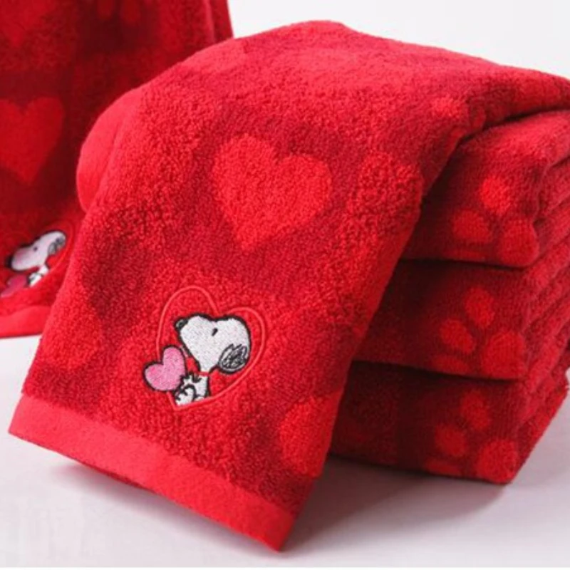 Хлопковое полотенце Snoopy аниме мужское и женское банное для лица в ванной прочные
