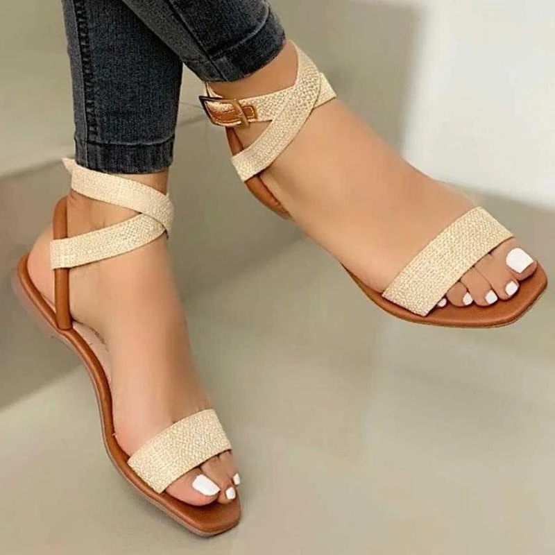 

Women Sandals Summer Women Cross Strap Sandals Fashion Open Toe Elegant Women Shoes RQ463