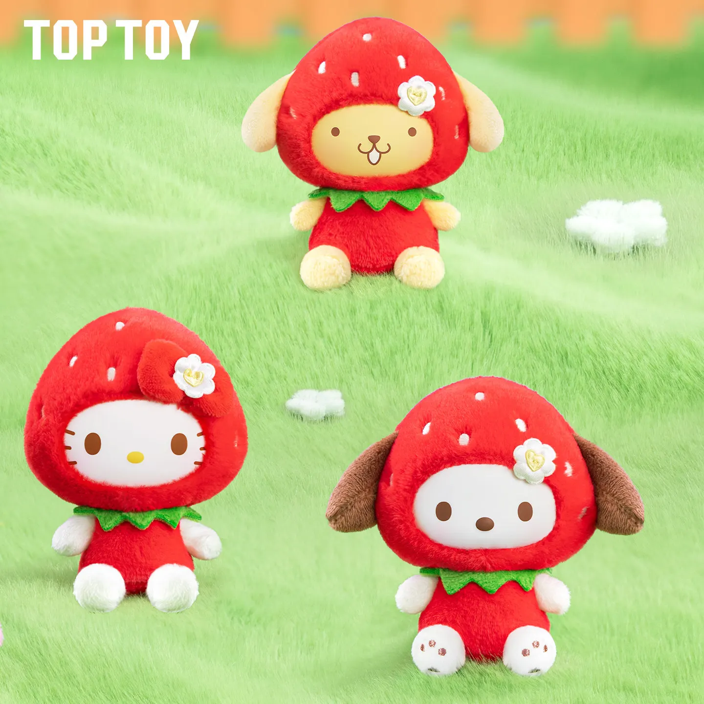Фото НОВИНКА: Оригинальный плюшевый брелок Sanrio Family Sweet Strawberry Series, мини-кукла в закрытой коробке, коллекционный сюрприз-подарок (Куроми, Май Мелоди) №1