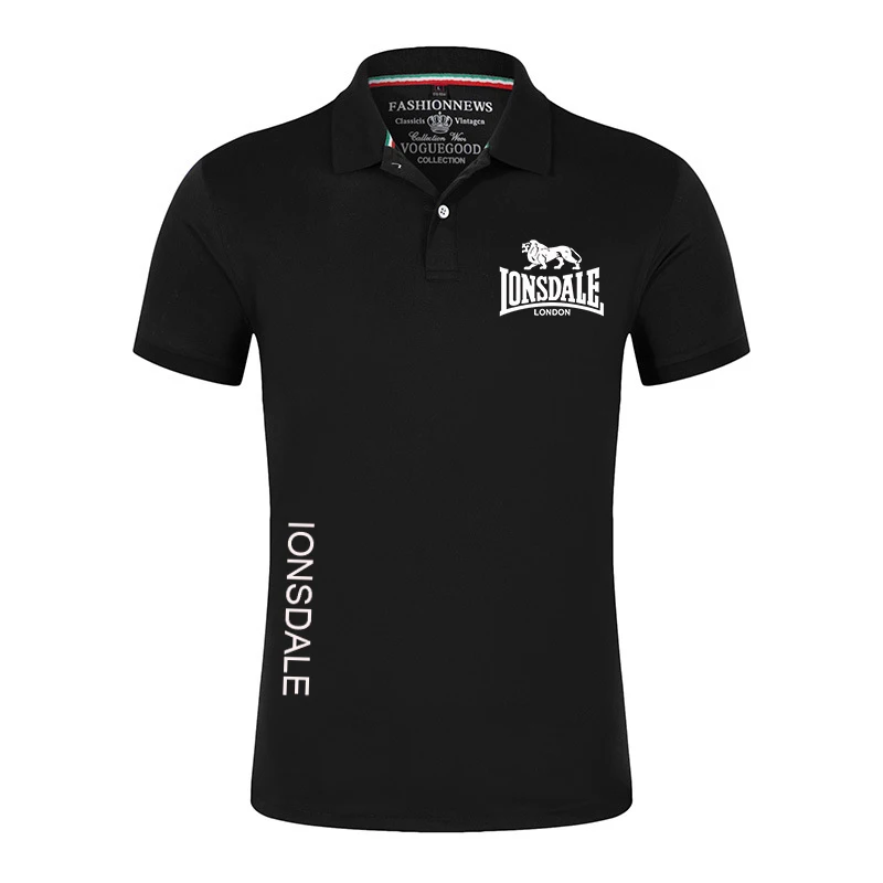 

Lonsdale 2022 Men's Fashion Solid Color Shorts Sleeve Polos Shirts Summer Lapel Sport Design Quick-Drying Breathable Casual Tops