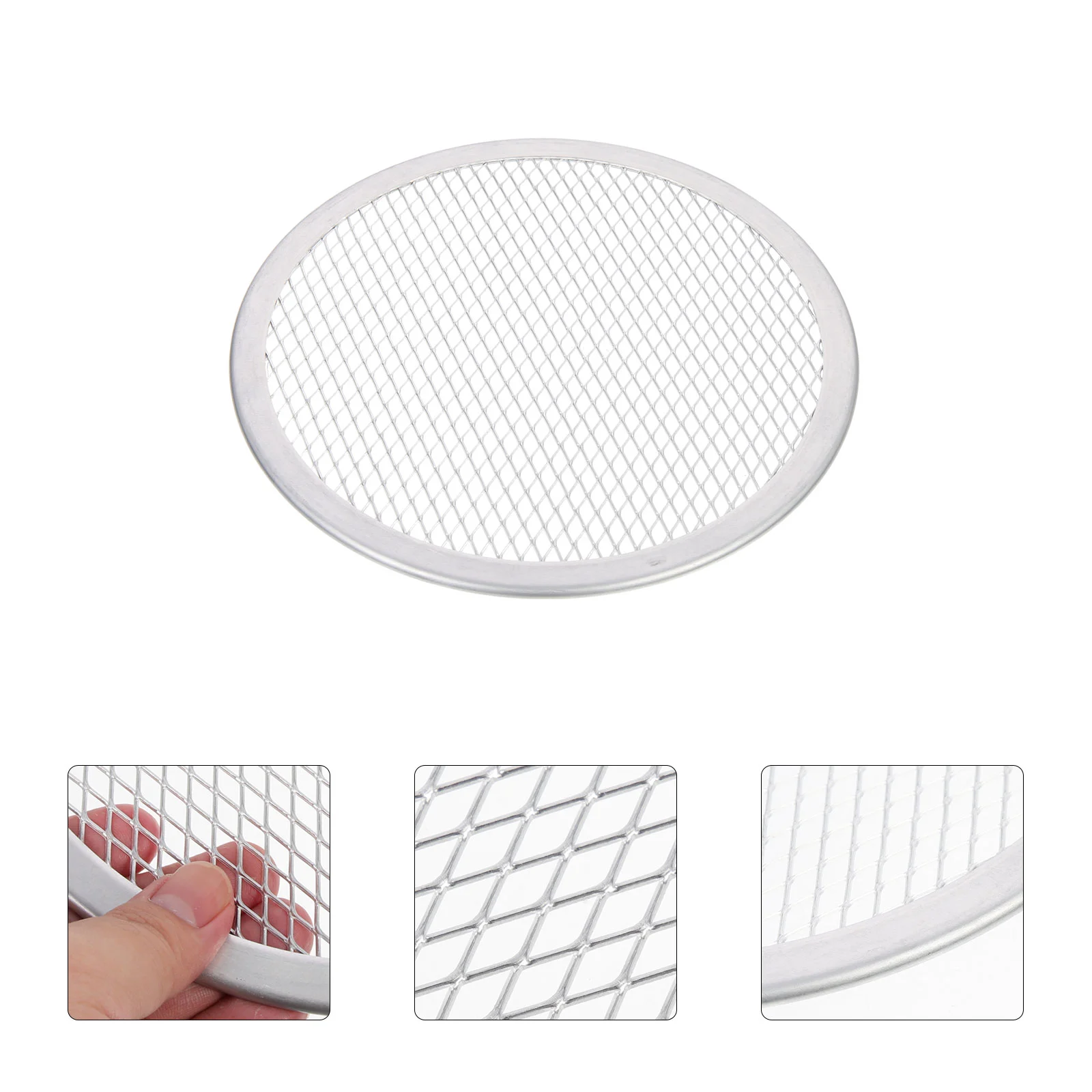 

Pizza Baking Tray Screen Mesh Pan Metal Non Oven Round Stickplate Sheet Aluminum Sticky Bakeware Crisper Netserving Pie Kitchen