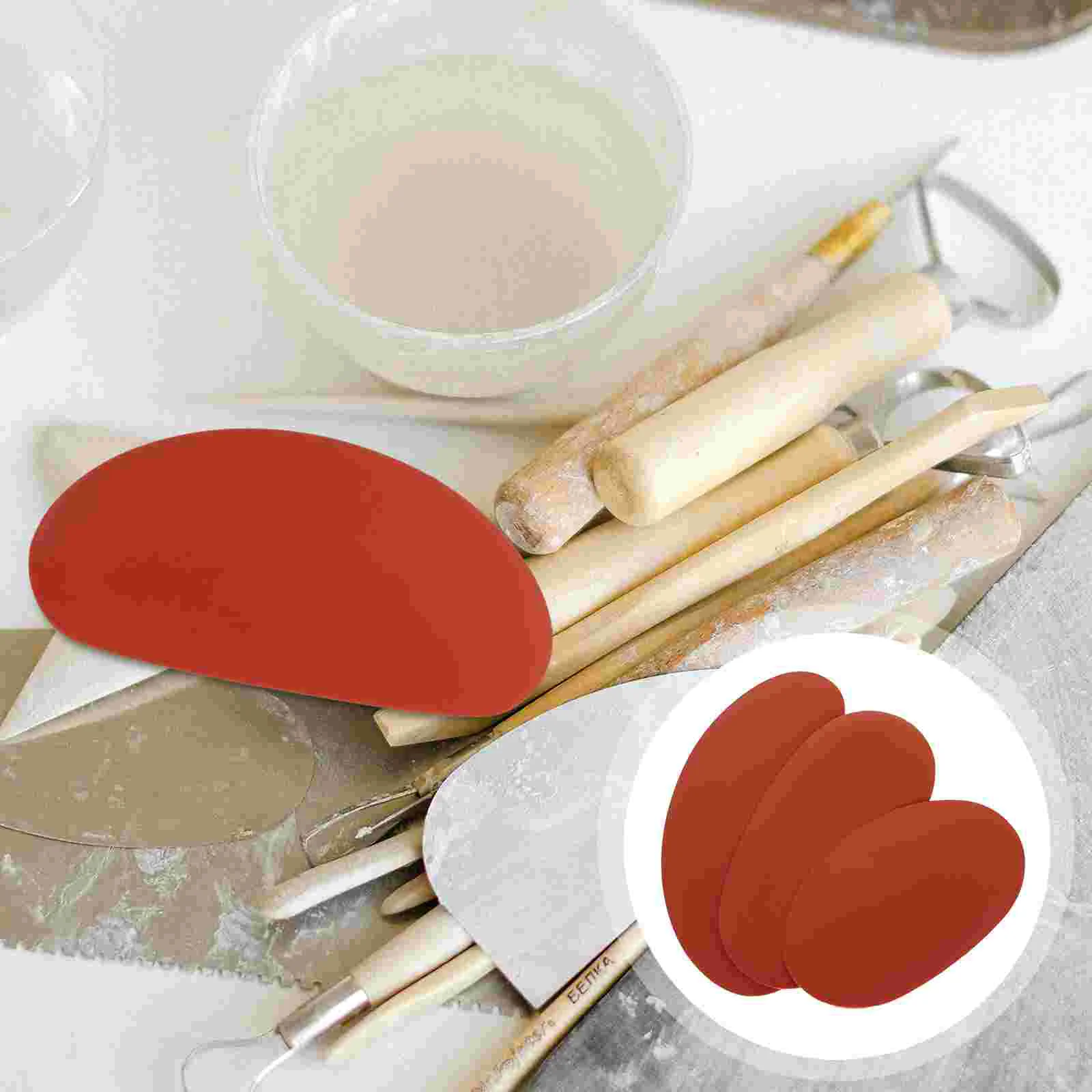 

3Pcs Pottery Clay Ribs Ceramic Potter Rib, Red Shaping Tool for Pottery, Smooths& Shapes While Removing Finger Marksfor Clay